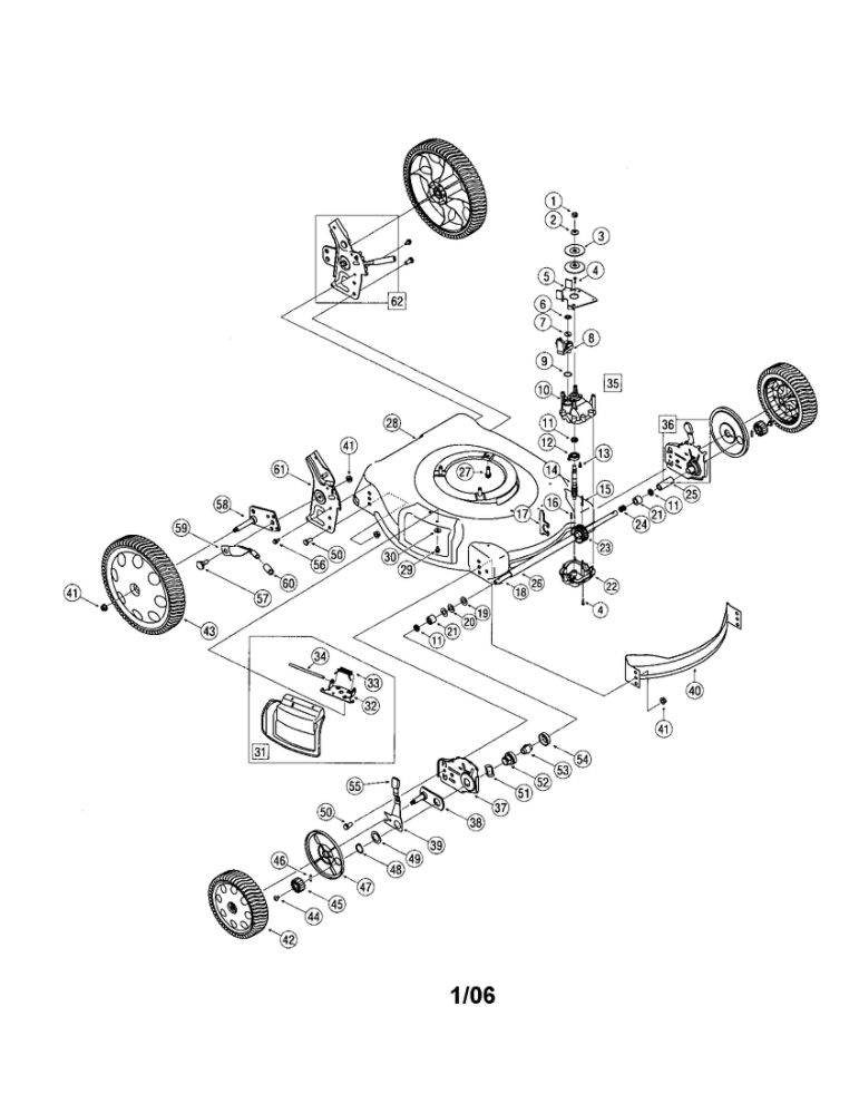 Wheel Assembly Diagram and Parts List for 565  Troy-Bilt Lawn Mower