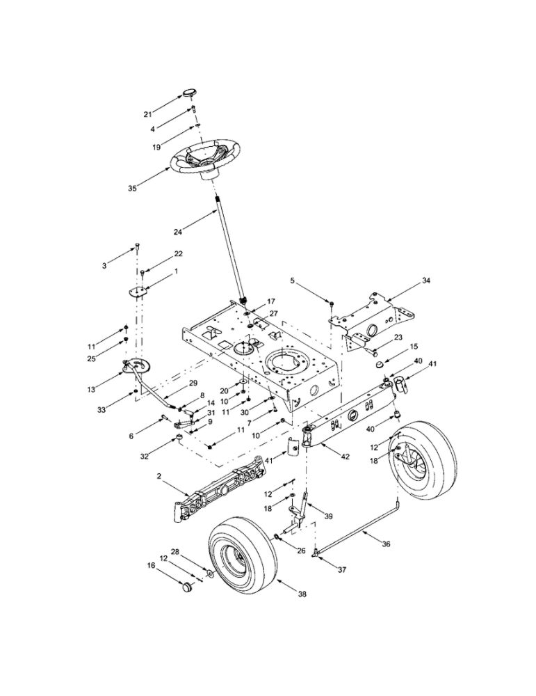 Steering Diagram and Parts List for J689  Troy-Bilt Lawn Tractor