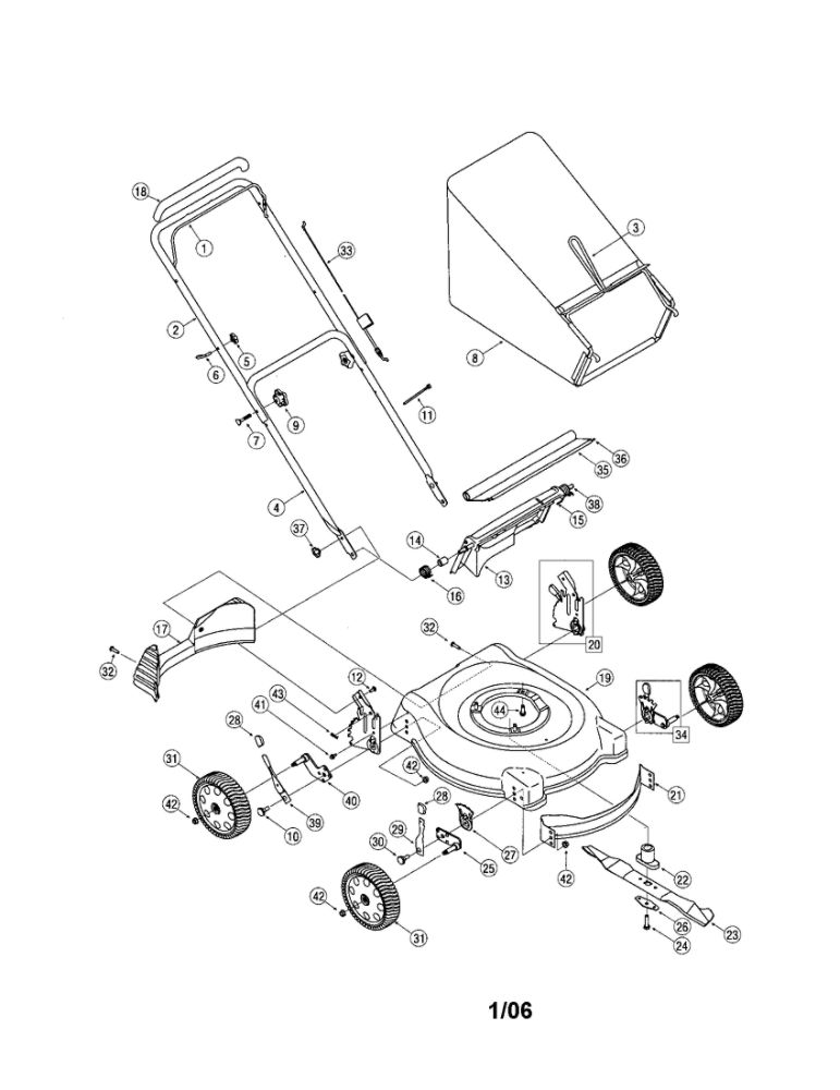 Rotary Mower Diagram and Parts List for 420  Troy-Bilt Lawn Mower