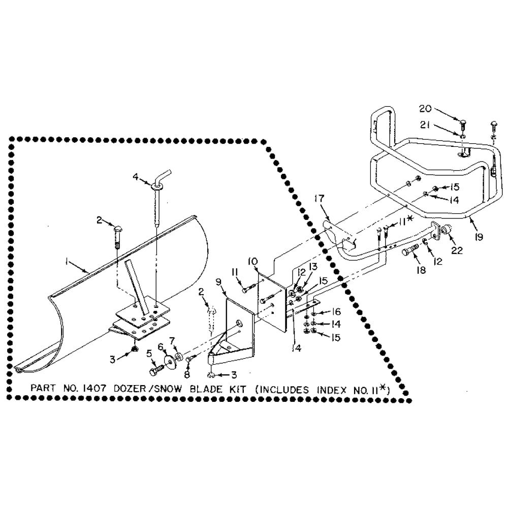 Snow Blade Assembly Diagram and Parts List for HORSESERIALNO857037ANDUP  Troy-Bilt Tiller