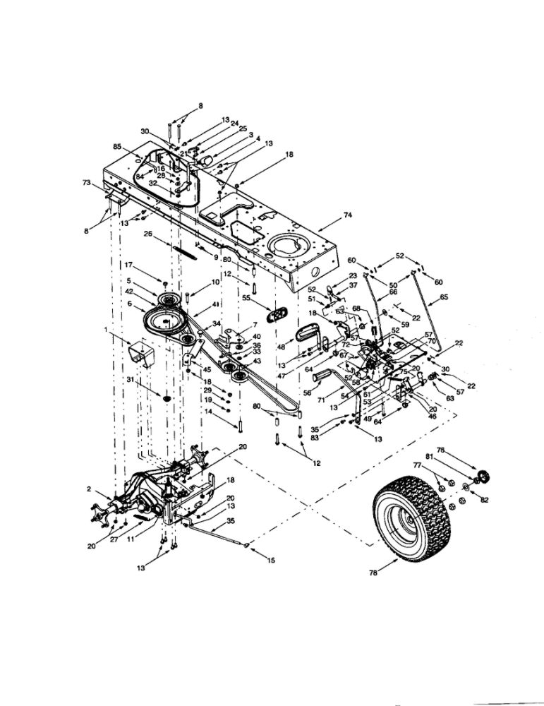 Transmission/Brake Assemblies Diagram and Parts List for V809H  Troy-Bilt Lawn Tractor