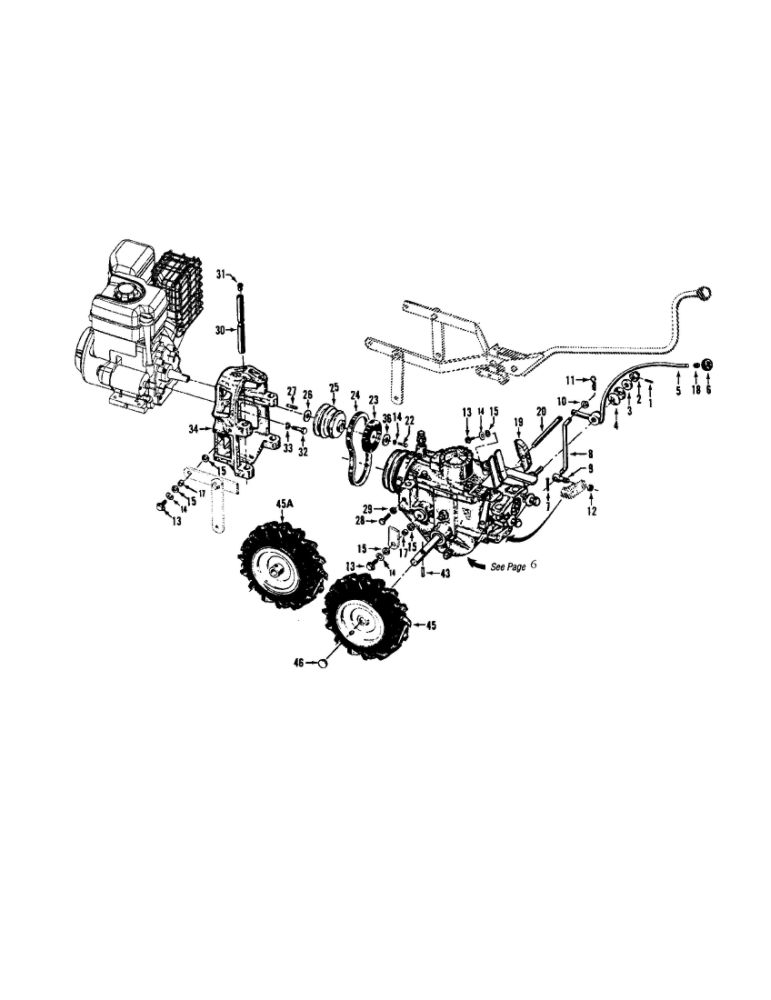 Speed Lever/Belt Drive/Engines/Wheels Diagram and Parts List for 21AE682L766 2003 Troy-Bilt Tiller