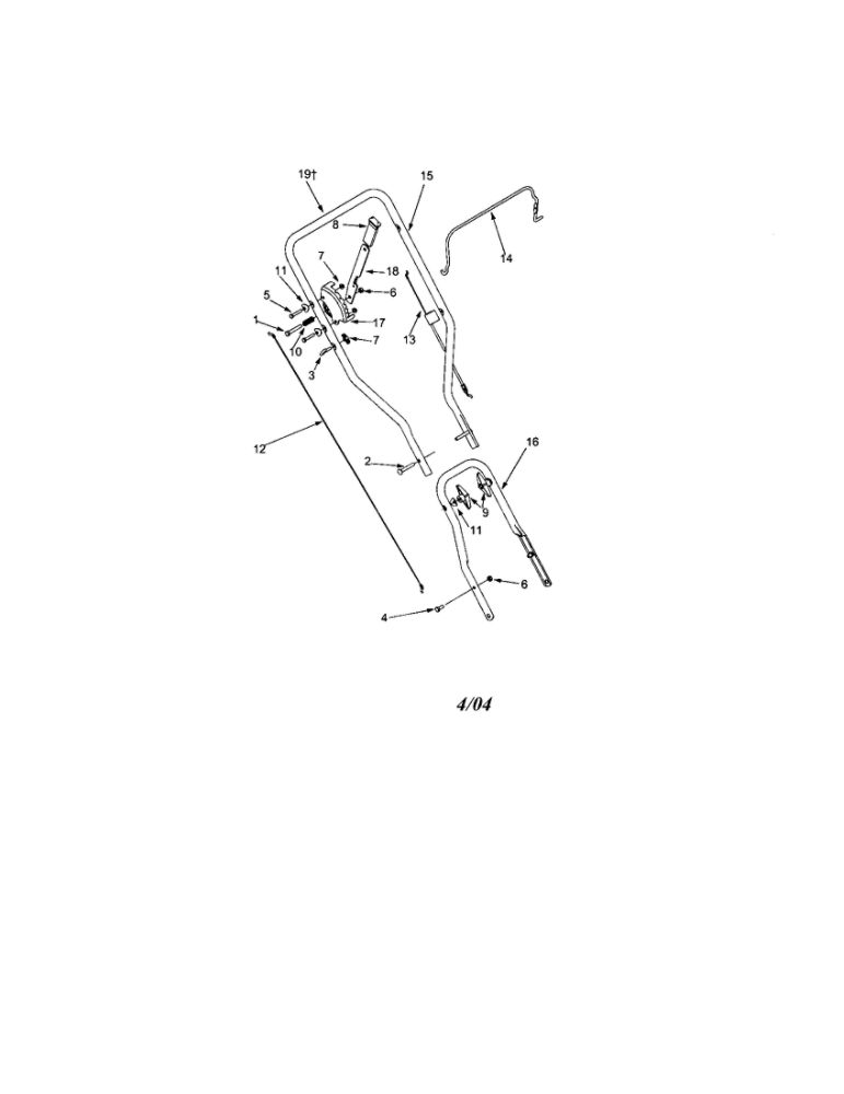 Handle Diagram and Parts List for 553  Troy-Bilt Edger