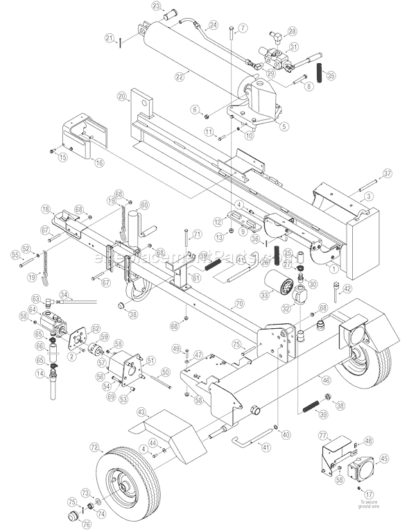 Page A Diagram and Parts List for 24AD597D766LS33T 2006 Troy-Bilt Log Splitter