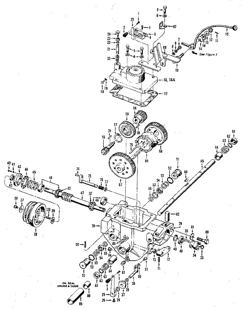 Power Unit Transmission Assemblies Diagram and Parts List for 900039  Troy-Bilt Tiller
