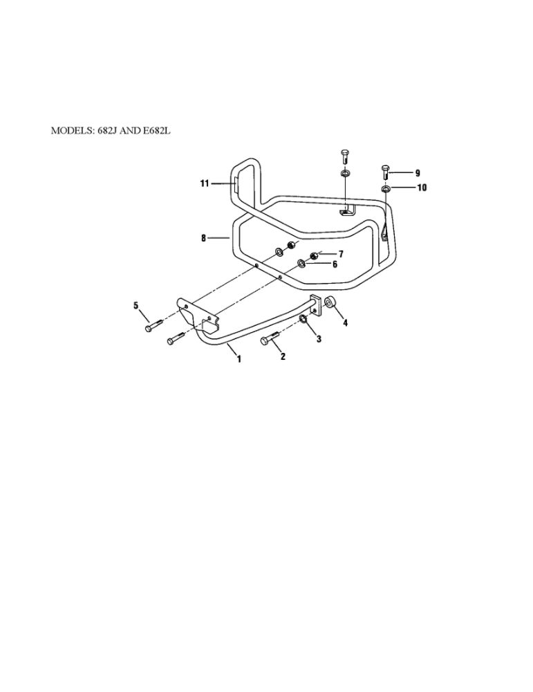 Bumper Attachment Diagram and Parts List for 21AE682L766 2003 Troy-Bilt Tiller