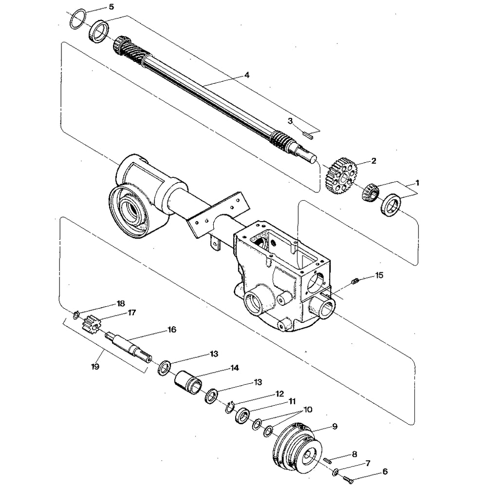 Drive Shaft And Input Pinion Shaft Diagram and Parts List for ECONOHORSE#E9434ANDUP  Troy-Bilt Tiller