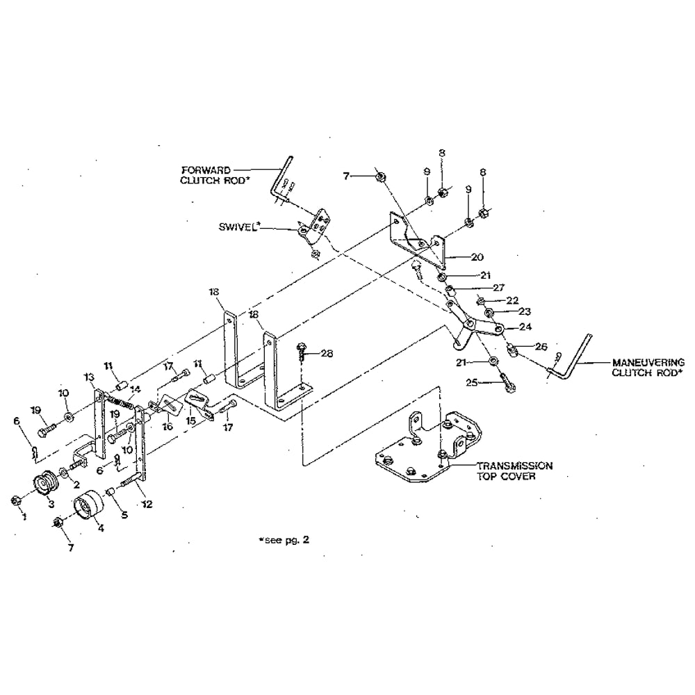 Forward/Reverse Idler Assembly Diagram and Parts List for PONYSERIAL#S0242650ANDUP  Troy-Bilt Tiller