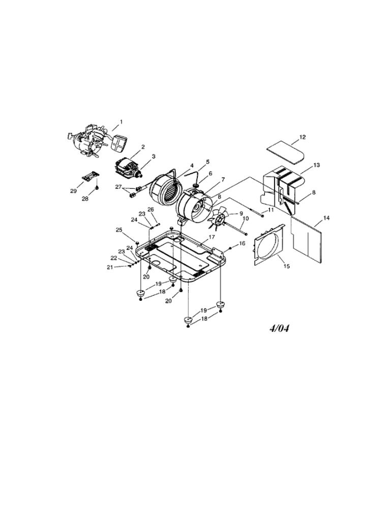 Engine/Rotor/Base Diagram and Parts List for 01923  Troy-Bilt Generator