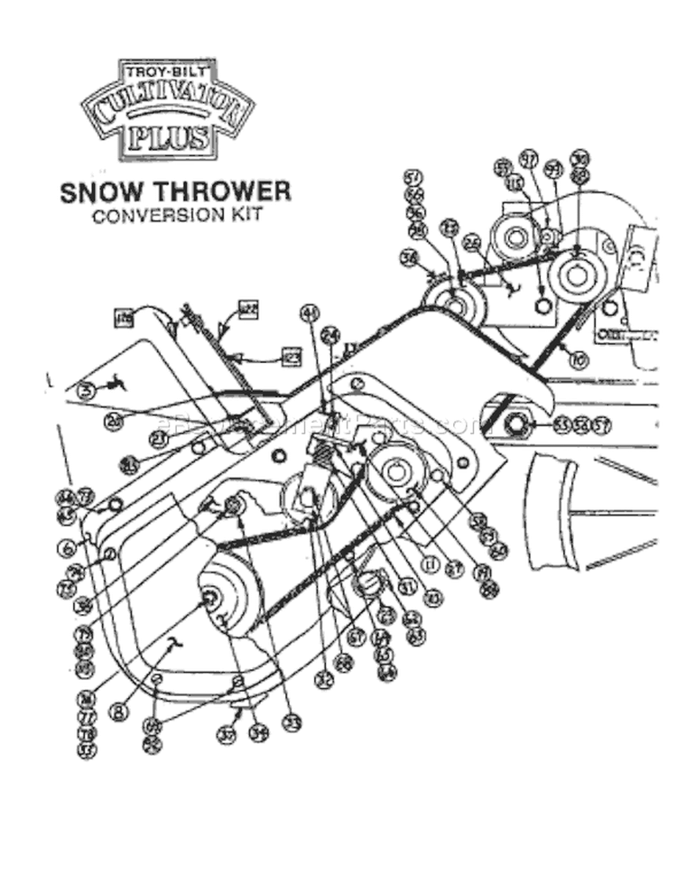 Page C Diagram and Parts List for B60225  Troy-Bilt Snow Blower