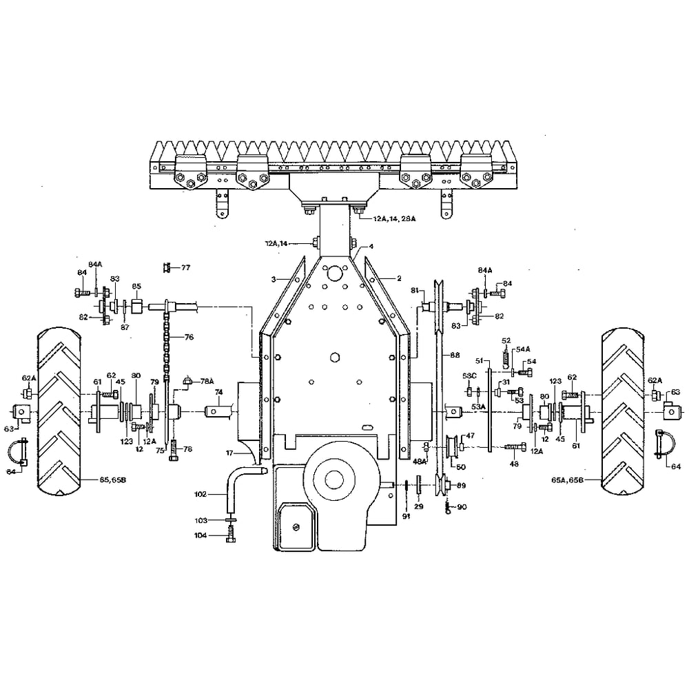 Wheel Assembly Diagram and Parts List for TRAILBLAZERP100000ANDUP  Troy-Bilt Lawn Mower