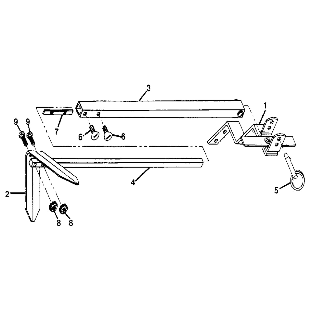 Marker Arm And Blade Diagram and Parts List for 00950727  Troy-Bilt Tiller