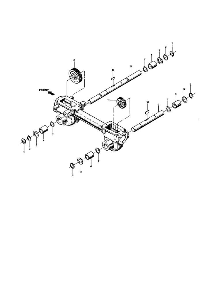 Wheel Shaft/Shim Diagram and Parts List for 21A-634B063 2001 Troy-Bilt Tiller