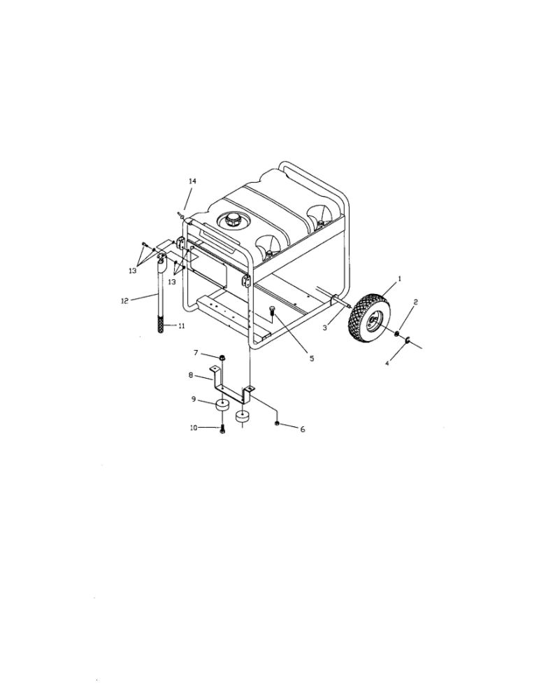 Wheel Kit 1 Diagram and Parts List for 030247  Troy-Bilt Generator