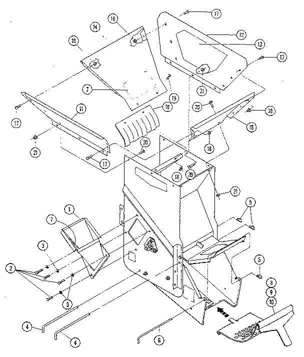 Chipper Chute Diagram and Parts List for TOMAHAWK 5HP W517025 AND UP Troy-Bilt Chipper Shredder