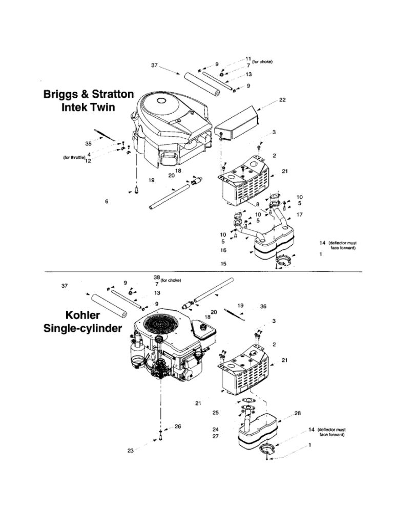 Engine Accessories 1 Diagram and Parts List for 609  Troy-Bilt Lawn Tractor
