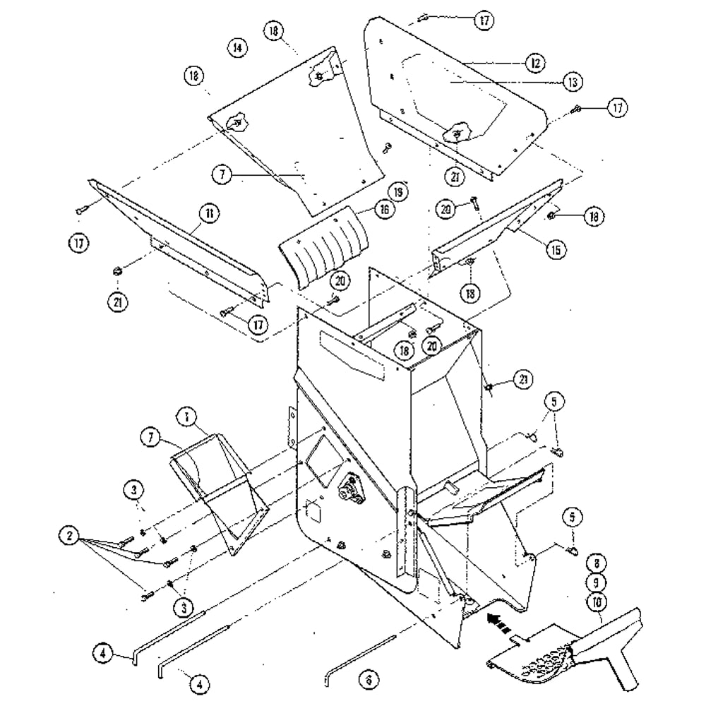 Chipper Chute Diagram and Parts List for W836276  Troy-Bilt Chipper Shredder