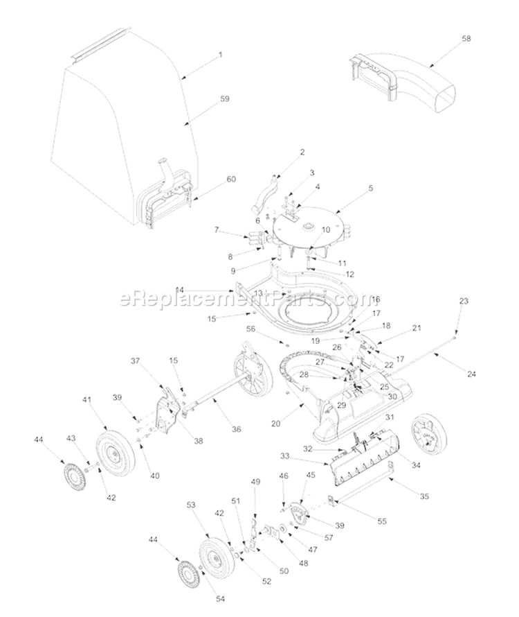 Page B Diagram and Parts List for CSV065 2003 Troy-Bilt Chipper Shredder