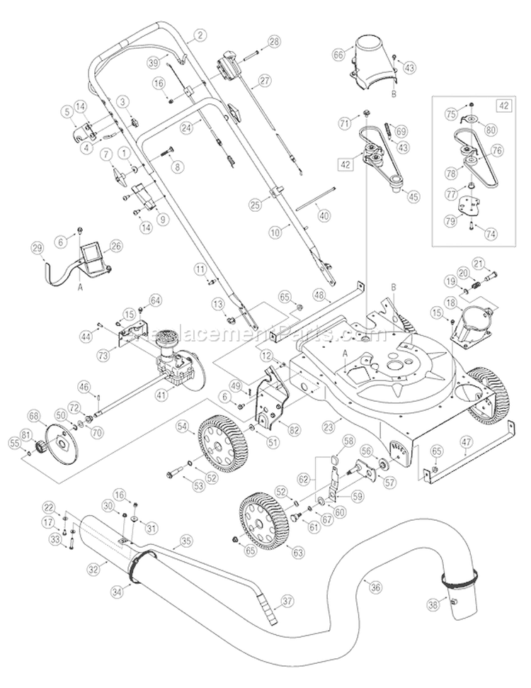 Page A Diagram and Parts List for CSV070 2005-2 Troy-Bilt Chipper Shredder