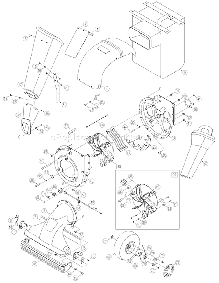 Page A Diagram and Parts List for CSV206 2005-2 Troy-Bilt Chipper Shredder