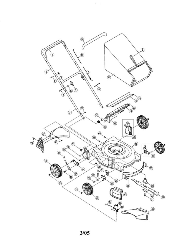 Lawn Mower Diagram and Parts List for 430  Troy-Bilt Lawn Mower