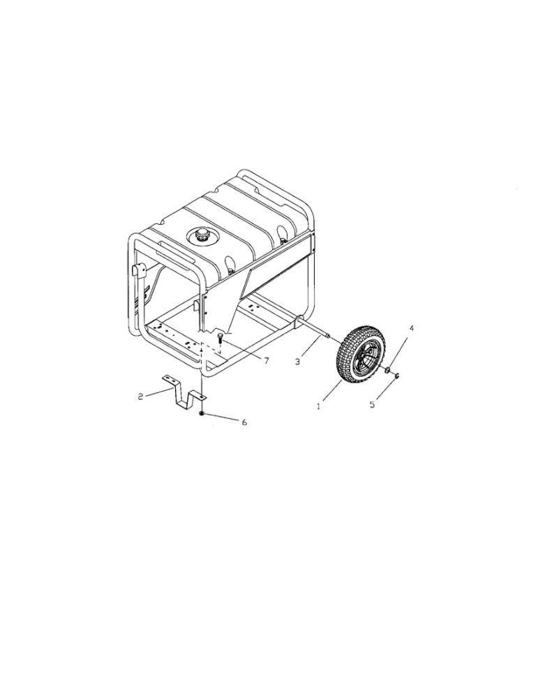 Wheel Kit 1 Diagram and Parts List for 030245  Troy-Bilt Generator