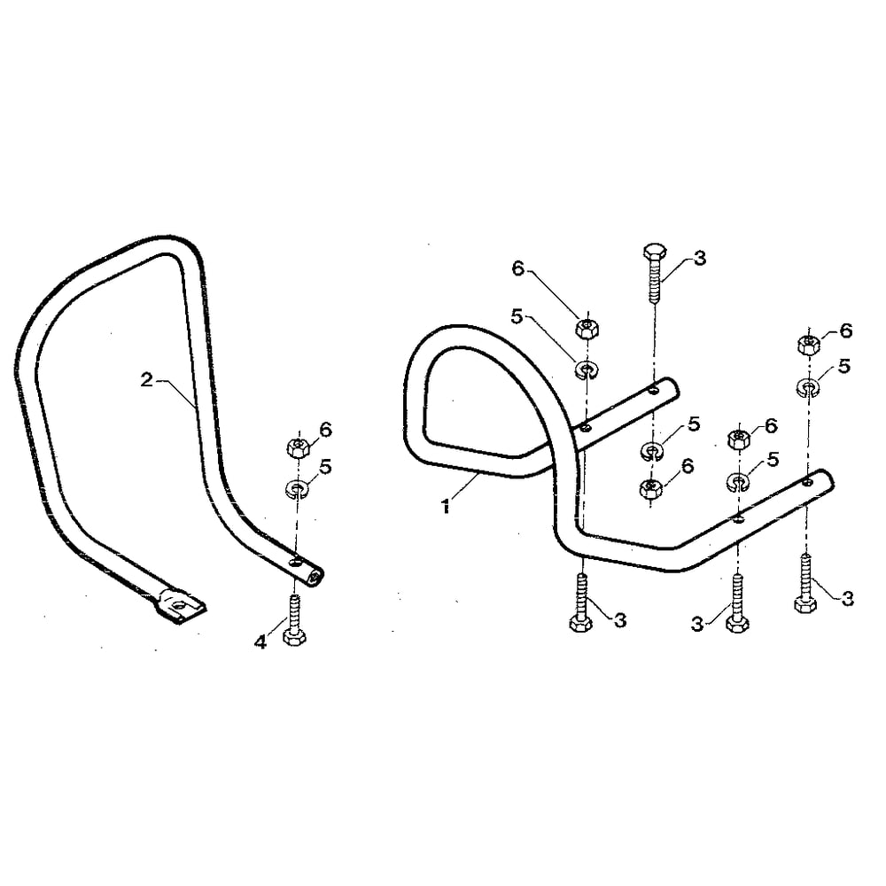 Bumper And Carburetor Guard Attachment - Part #11045 Diagram and Parts List for JUNIORSERIAL#M0100970ANDUP  Troy-Bilt Tiller