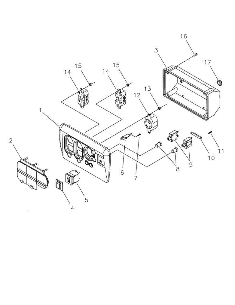 Control Panel 2 Diagram and Parts List for 030247  Troy-Bilt Generator
