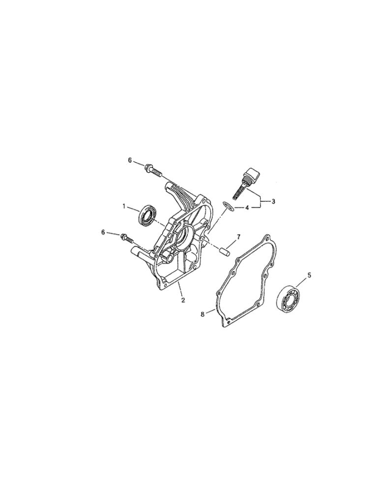 Crackcase Cover Diagram and Parts List for 01923  Troy-Bilt Generator