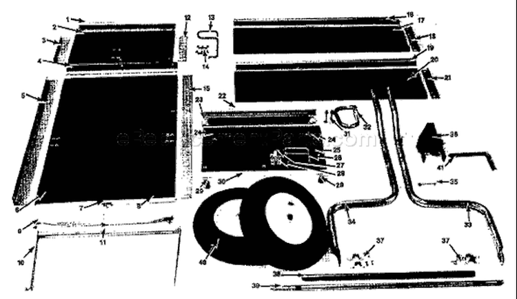 Page A Diagram and Parts List for DUMP Cart Troy-Bilt Lawn Tractor Accessories