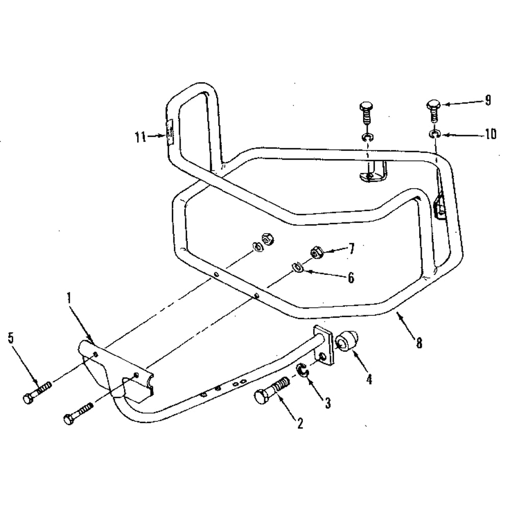 Wraparound Bumper Diagram and Parts List for HORSESERIALNO857037ANDUP  Troy-Bilt Tiller