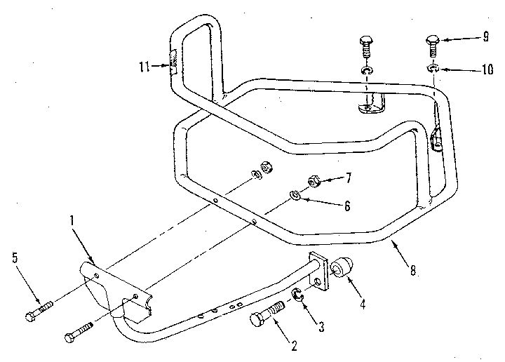 Bumper Attachment Diagram and Parts List for HORSE 916107 AND UP Troy-Bilt Tiller