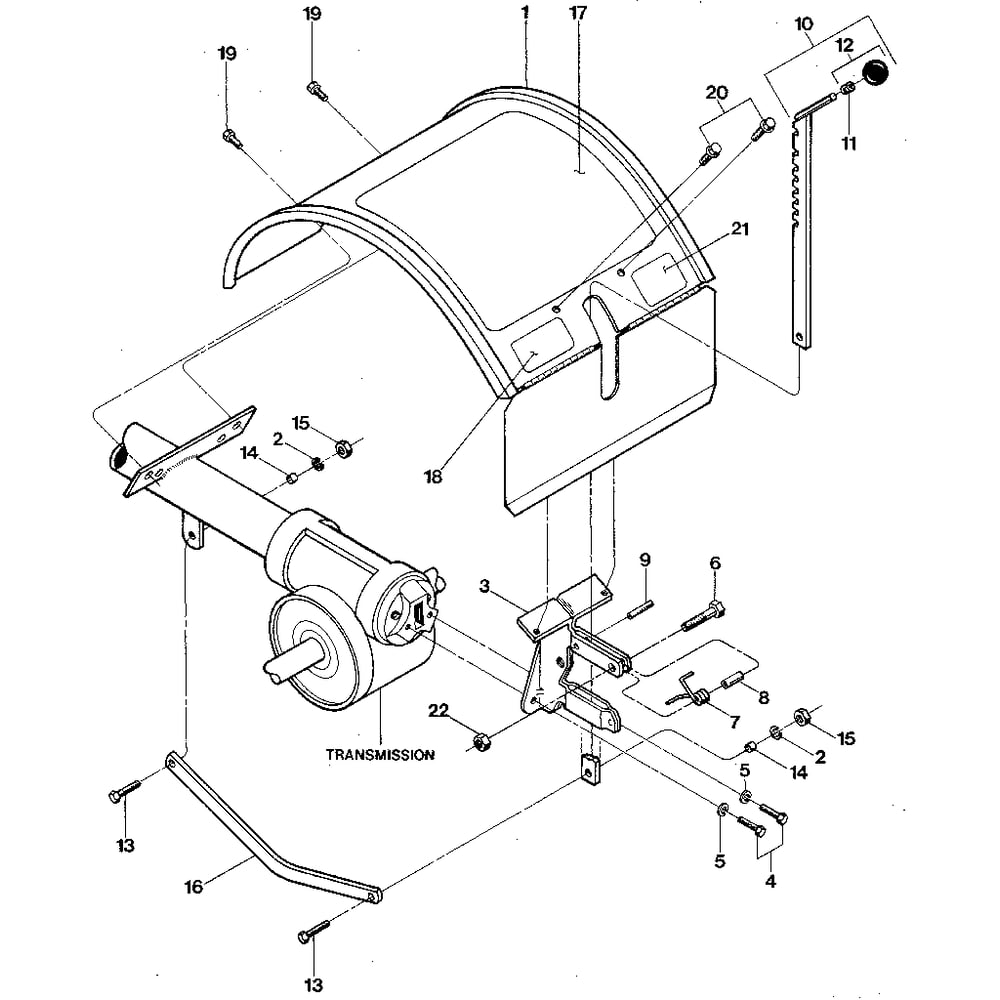 Hood, Bracket And Depth Regulator Diagram and Parts List for JUNIORSERIAL#M74690ANDUP  Troy-Bilt Tiller