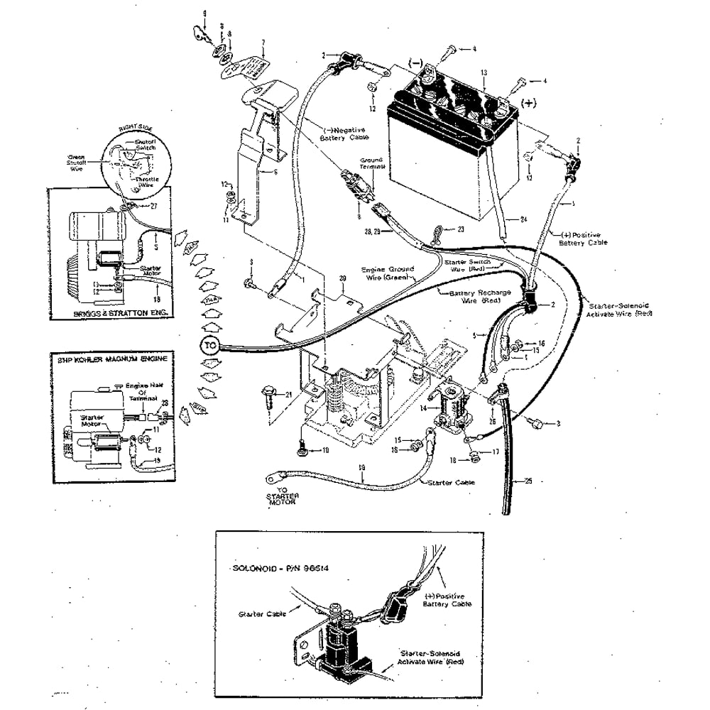 Electric Start System - 7hp And 8hp Tillers (Figure 9) Diagram and Parts List for HORSESERIAL916107ANDUP  Troy-Bilt Tiller