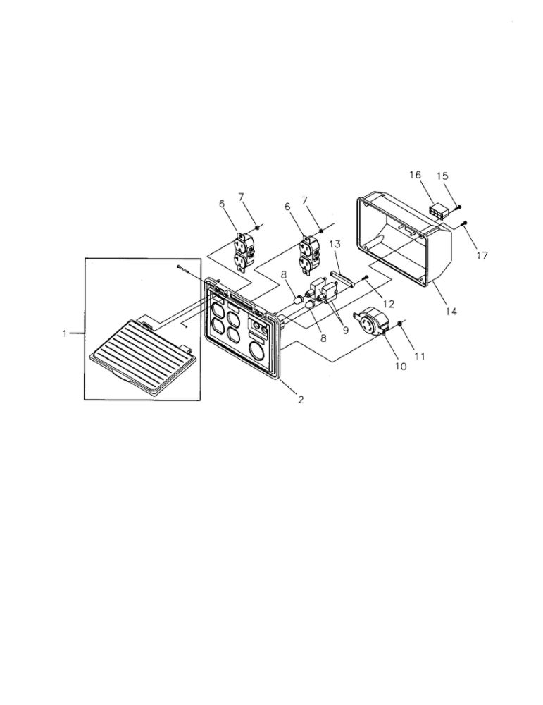 Control Panel Diagram and Parts List for 01919-1  Troy-Bilt Generator