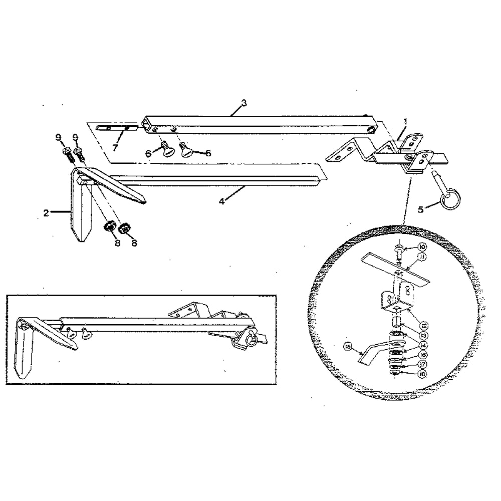 Marker Blade And Arm Assembly Diagram and Parts List for JUNIORSERIAL#M0100970ANDUP  Troy-Bilt Tiller