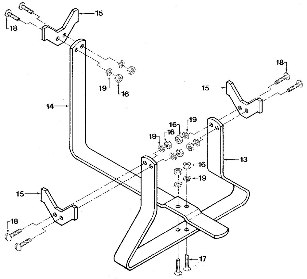 Tine Attachment Cradle Diagram and Parts List for HORSE 857037 AND UP Troy-Bilt Tiller