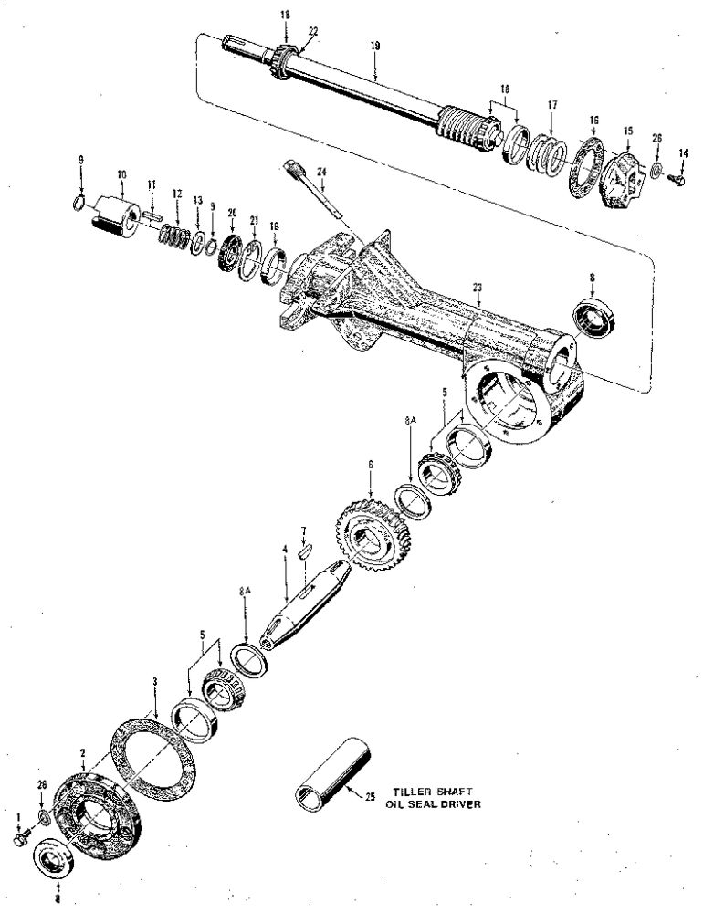 Tiller Attachment Transmission Assemblies Diagram and Parts List for 900039  Troy-Bilt Tiller