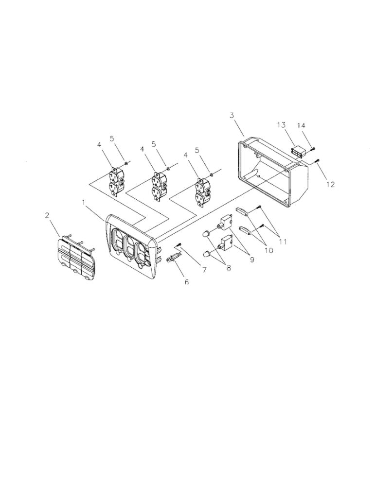Control Panel 3 Diagram and Parts List for 030248  Troy-Bilt Generator