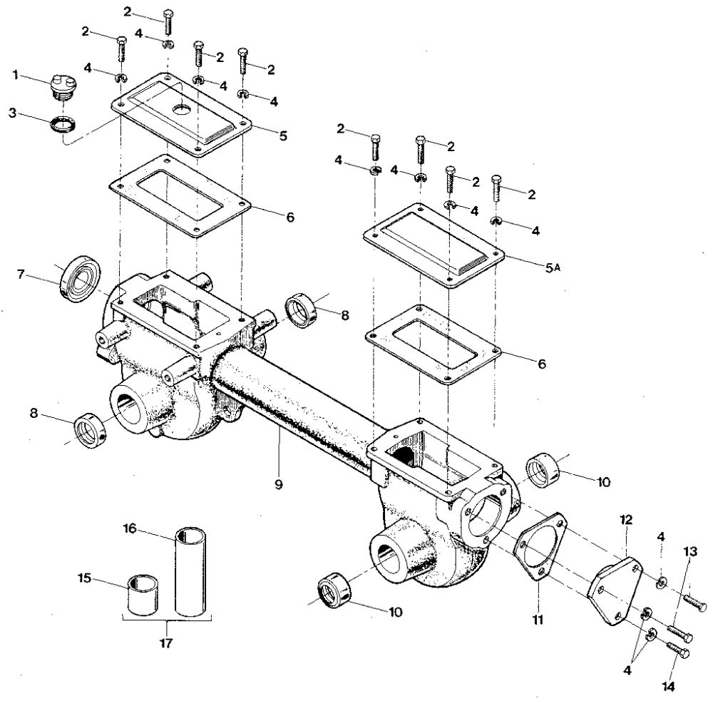 Transmission Housing, Covers, Seals, Gaskets, And Plug Diagram and Parts List for TUFFY XD0100 & UP Troy-Bilt Tiller