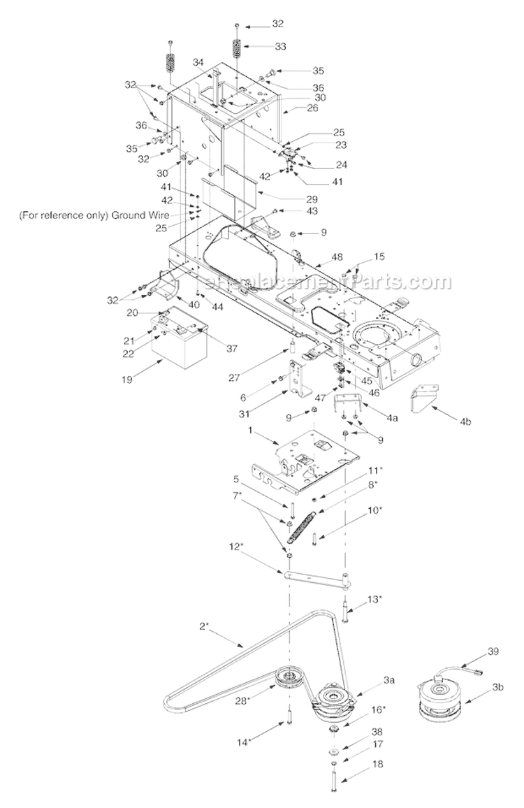 Page G Diagram and Parts List for GTX2654 14AZ809K063 -2003 Troy-Bilt Lawn Tractor