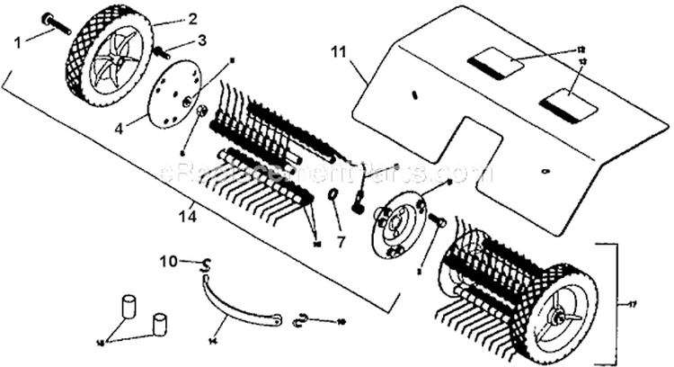 Page A Diagram and Parts List for H213914  Troy-Bilt Dethatcher