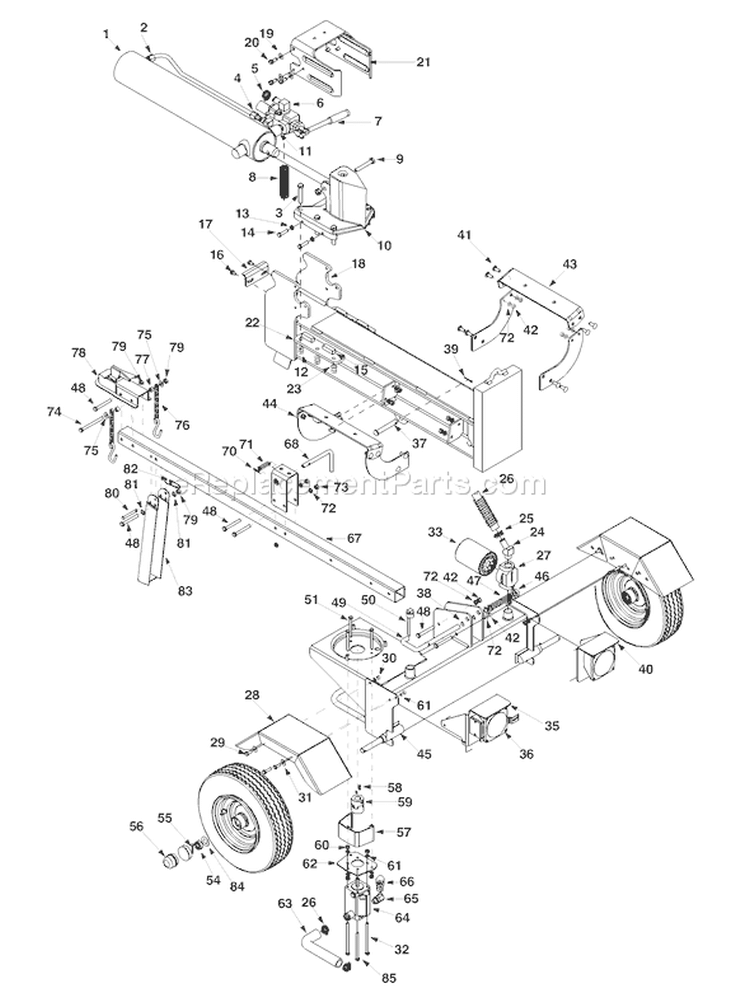 Page A Diagram and Parts List for LS275 2003 Troy-Bilt Chipper Shredder