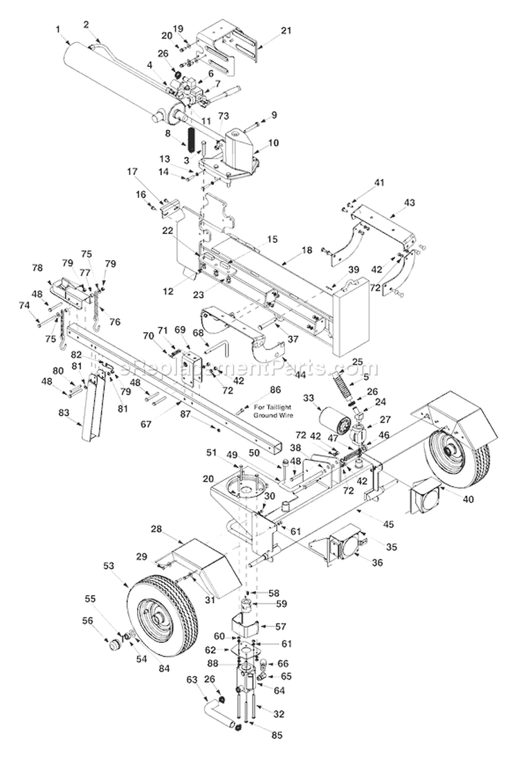 Page A Diagram and Parts List for LS275 2005 Troy-Bilt Log Splitter