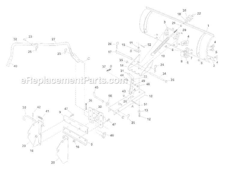 Page A Diagram and Parts List for OEM-190-822 2002 Troy-Bilt Lawn Tractor Accessories