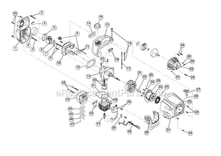 Page B Diagram and Parts List for TB10CS 41ADT10G966 Troy-Bilt Trimmer