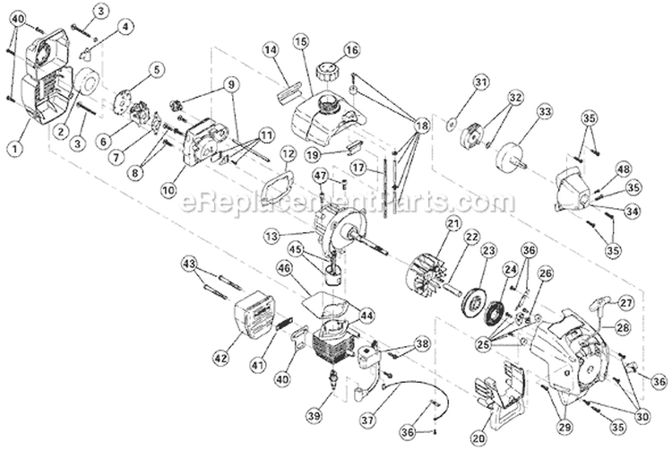 Page B Diagram and Parts List for TB15CS 41ADT15C066 Troy-Bilt Trimmer