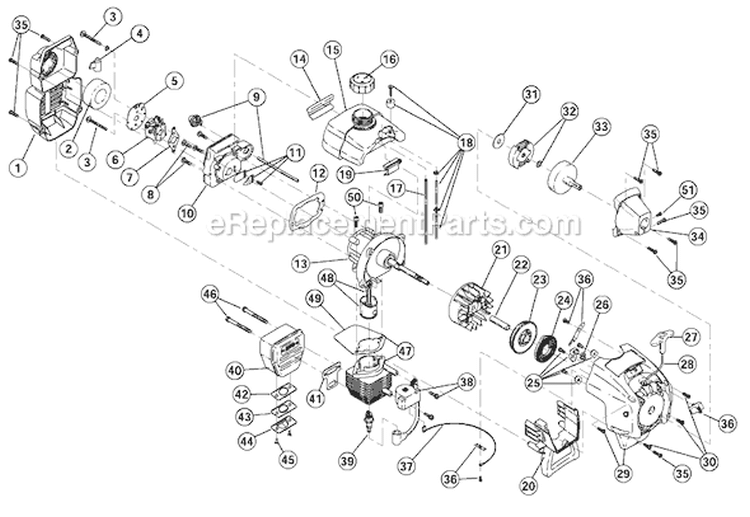 Page B Diagram and Parts List for TB15CS 41ADT15C966 Troy-Bilt Trimmer