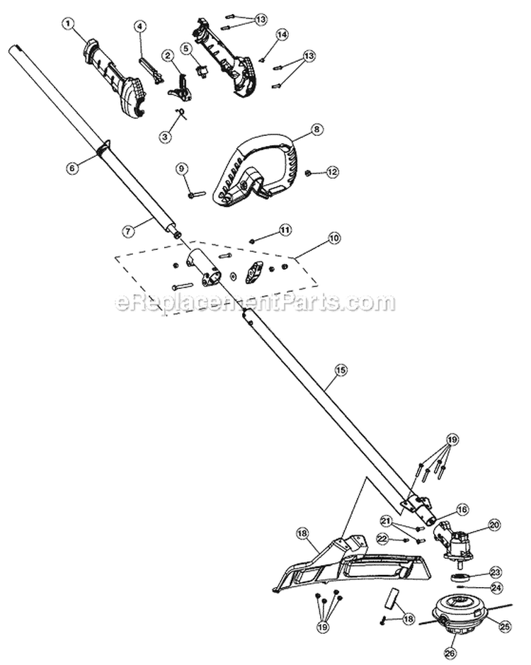 General Assembly Diagram and Parts List for TB2044XP  Troy-Bilt Trimmer