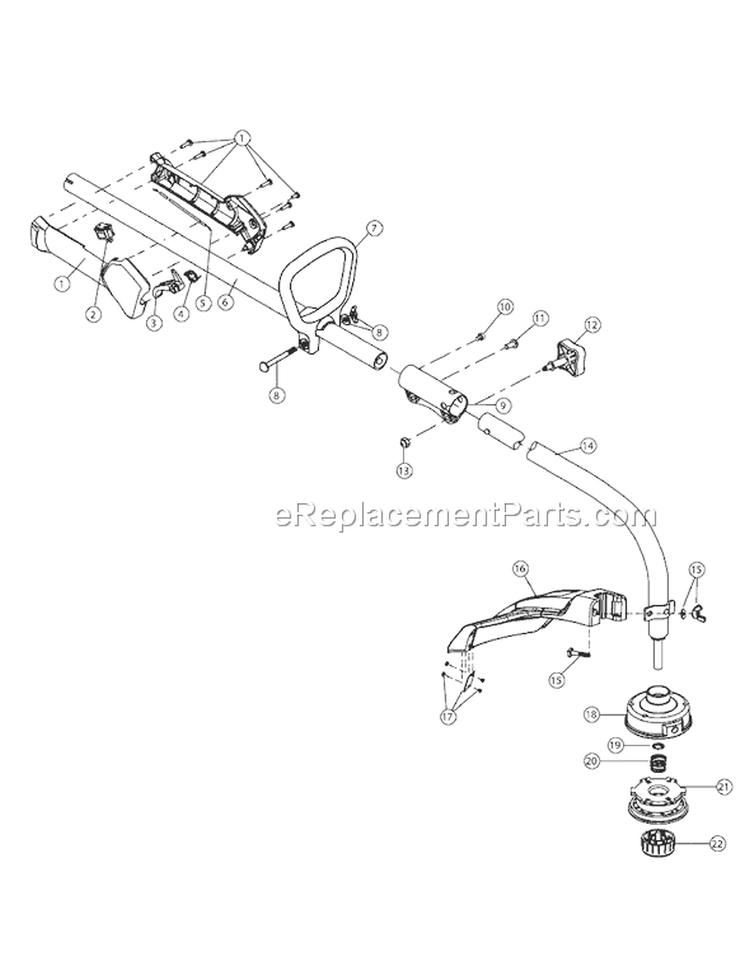 Page B Diagram and Parts List for TB20CS 41CDT20C966 Troy-Bilt Trimmer